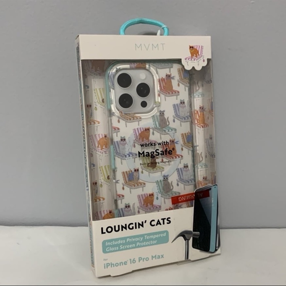 MVMT Loungin' Cats iPhone 16 Pro Max Case - Colorful Design